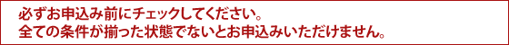 �K�����\���ݑO�Ƀ`�F�b�N���Ă��������B
�S�Ă̏�������������ԂłȂ��Ƃ��\���݂��������܂���B